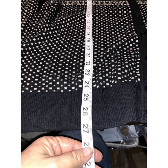 Merona Cardigan Sweater Plus 2X Blue Pink Black Pattern Knit V-Neck Button Front - Picture 5 of 7